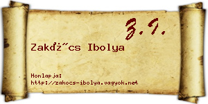 Zakócs Ibolya névjegykártya
